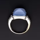 18ct White Gold Diamond & Chalcedony Ring