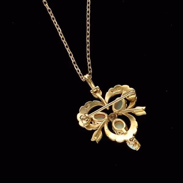 9ct Gold Opal and Pearl Pendant