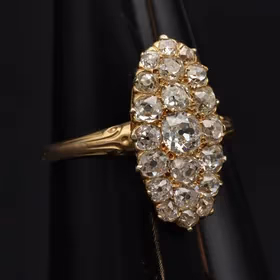 18ct Victorian Navette Diamond Ring