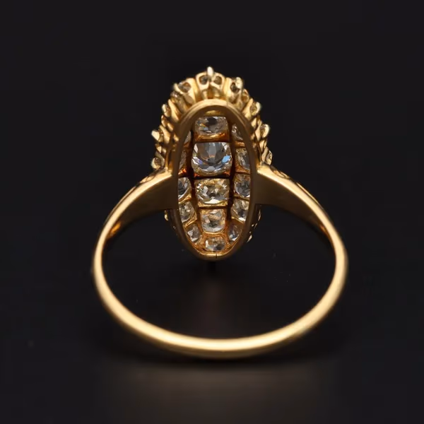 18ct Victorian Navette Diamond Ring