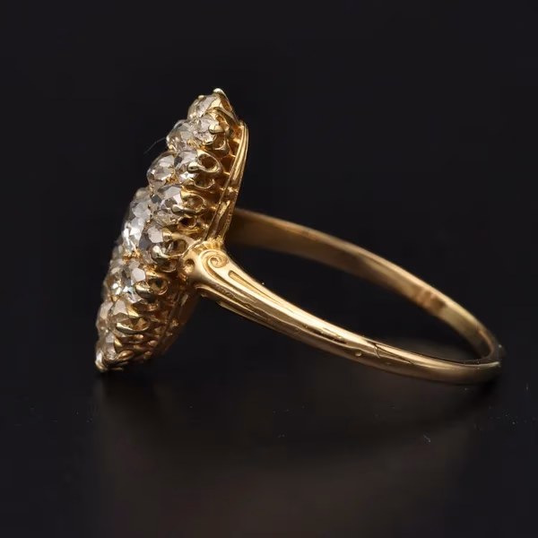 18ct Victorian Navette Diamond Ring