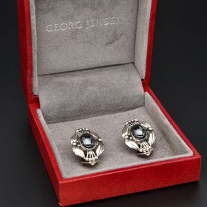 Vintage Georg Jensen Silver and Hematite Earrings of the Year