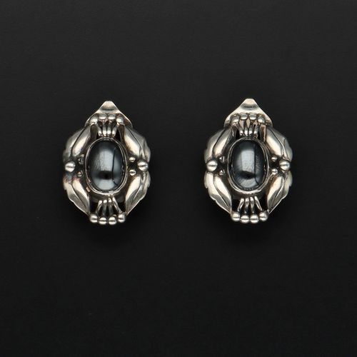 Vintage Georg Jensen Silver and Hematite Earrings of the Year image-2