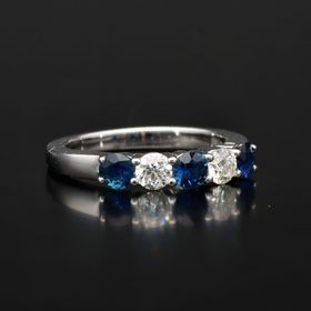 18ct Gold Diamond and Sapphire Ring