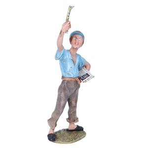 Cold Painted Bronze Newspaper Boy