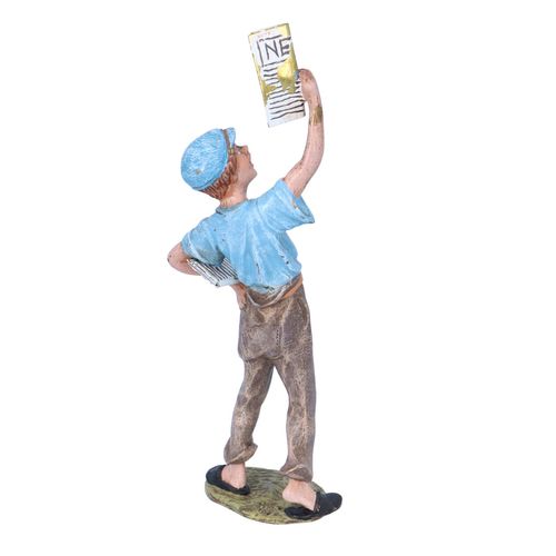 Cold Painted Bronze Newspaper Boy image-3