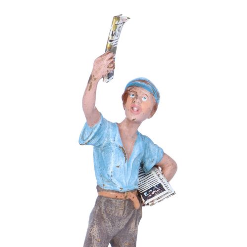 Cold Painted Bronze Newspaper Boy image-6