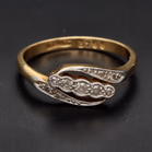 18ct Yellow Gold Diamond Crossover Ring