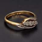 18ct Yellow Gold Diamond Crossover Ring