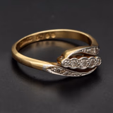 18ct Yellow Gold Diamond Crossover Ring