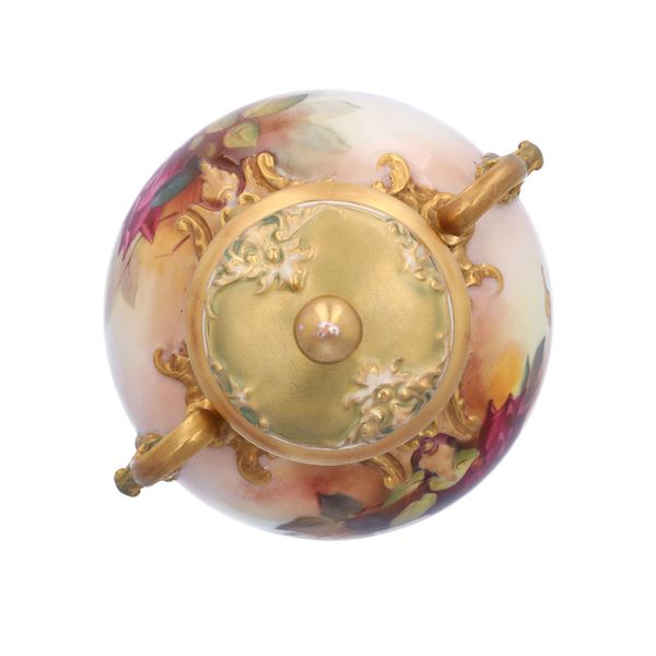 Royal Worcester Rose Lidded Jar