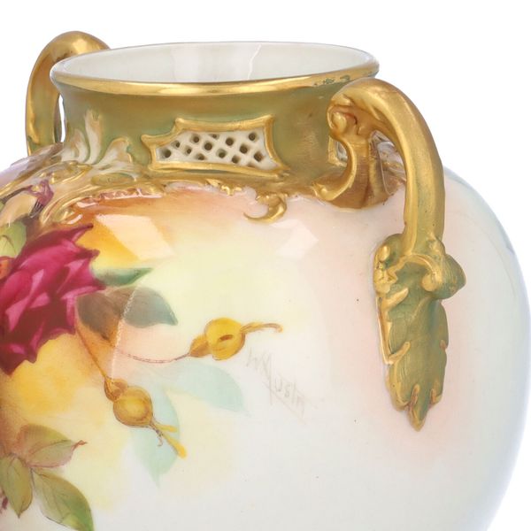 Royal Worcester Rose Lidded Jar