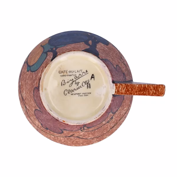Clarice Cliff Blue Autumn Conical Cup & Saucer Café au Lait
