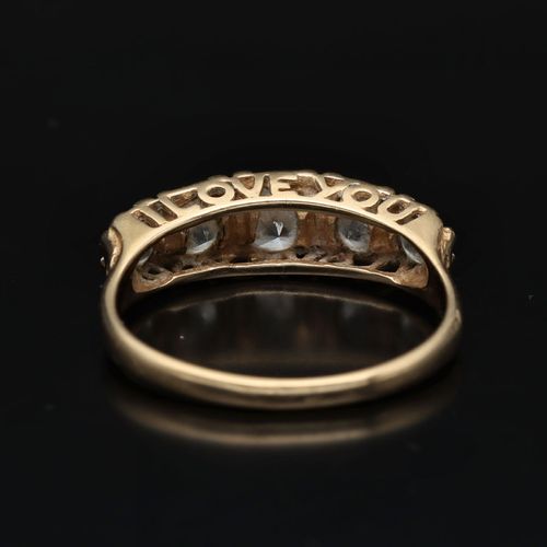 14ct Gold cz (I love you) Ring image-5