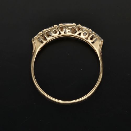 14ct Gold cz (I love you) Ring image-6