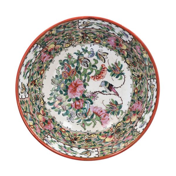 Late 19th Century Chinese Canton Famille Rose Bowl