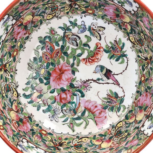 Late 19th Century Chinese Canton Famille Rose Bowl