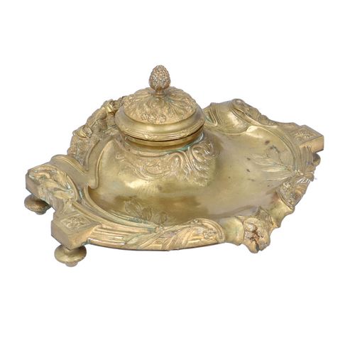 Antique French Bronze Inkwell image-1