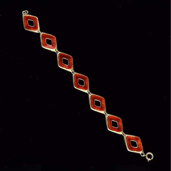 Vintage Norwegian Vermeil Silver and Enamel Bracelet