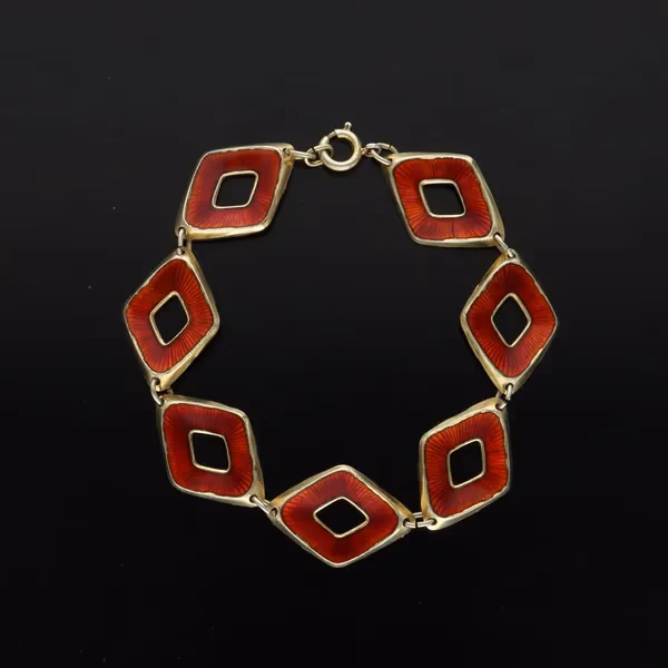 Vintage Norwegian Vermeil Silver and Enamel Bracelet