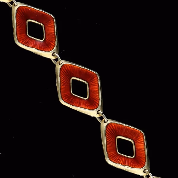Vintage Norwegian Vermeil Silver and Enamel Bracelet