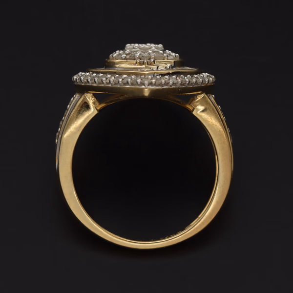 9ct Yellow Gold 1.5ct Diamond Cluster Ring