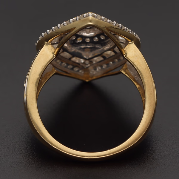 9ct Yellow Gold 1.5ct Diamond Cluster Ring