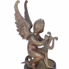 19th Century Bronzed Winged Cherub Mascot