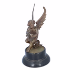 19th Century Bronzed Winged Cherub Mascot