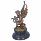 19th Century Bronzed Winged Cherub Mascot