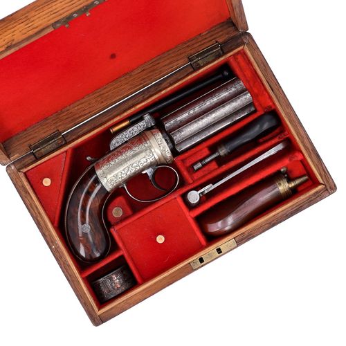 Cased Six Shot Percussion Pepperbox Revolver image-2