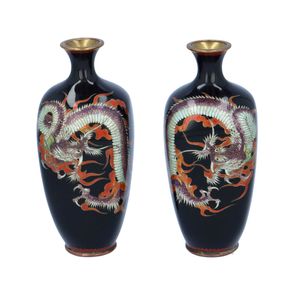 Pair of Japanese Shippo Cloisonne Vases