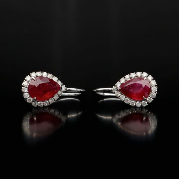 18ct Gold Ruby and Diamond Earrings