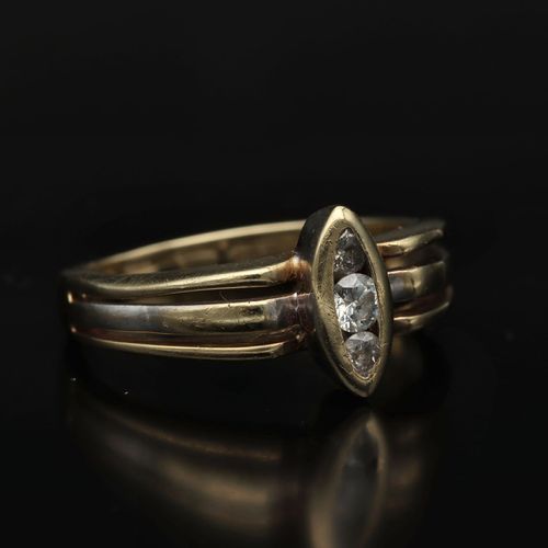 Gold Art Deco Design Diamond Ring image-1