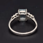 Platinum Aquamarine and Diamond Ring