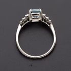 Platinum Aquamarine and Diamond Ring