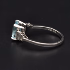 Platinum Aquamarine and Diamond Ring