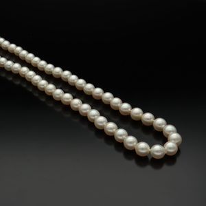 Fine Mikimoto Pearl Necklace with Diamond Clasp