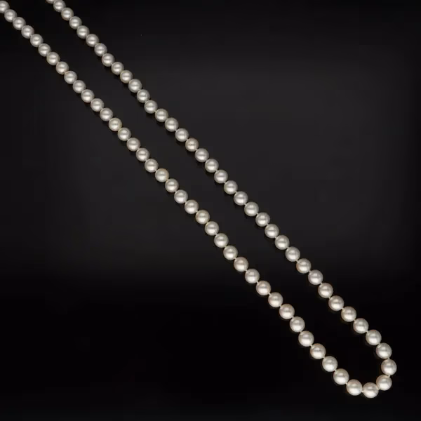 Fine Mikimoto Pearl Necklace with Diamond Clasp