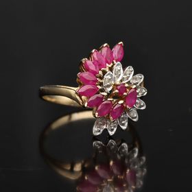 10ct Gold Ruby Diamond Ring