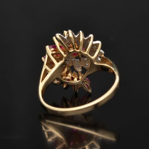 10ct Gold Ruby Diamond Ring image-5