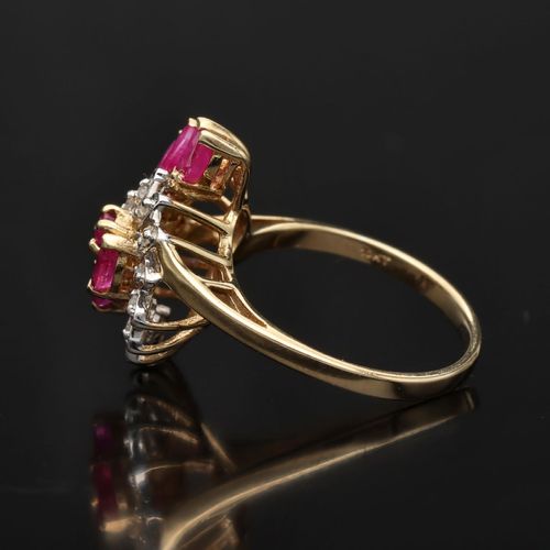 10ct Gold Ruby Diamond Ring image-3