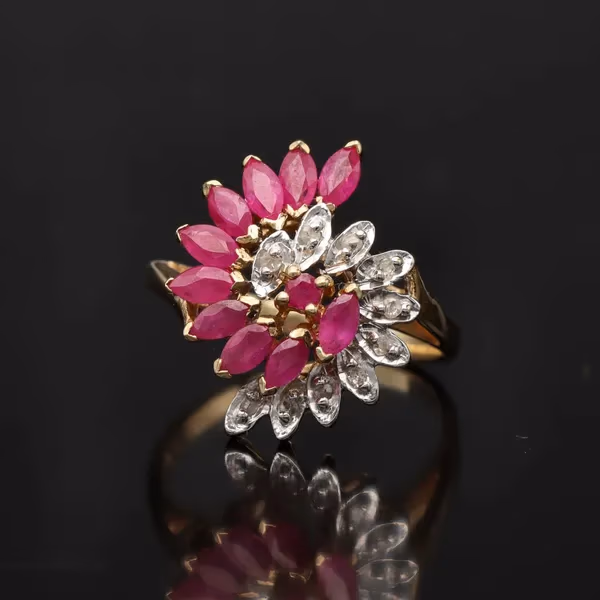 10ct Gold Ruby Diamond Ring