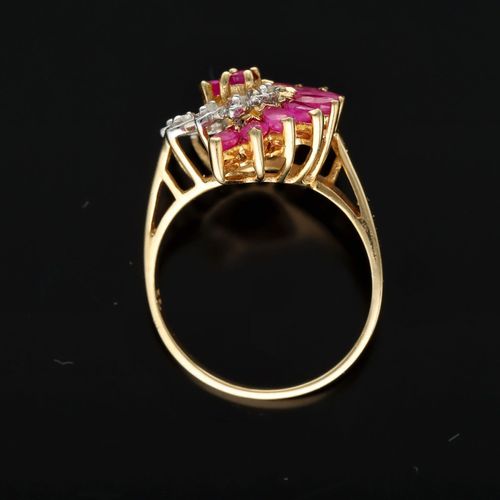 10ct Gold Ruby Diamond Ring image-6