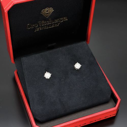 10k Gold Diamond Cluster Stud Earrings image-1