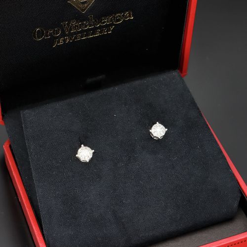 10k Gold Diamond Cluster Stud Earrings image-3