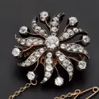 Edwardian Diamond Starburst Brooch