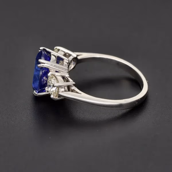 Platinum Tanzanite & Diamond Ring