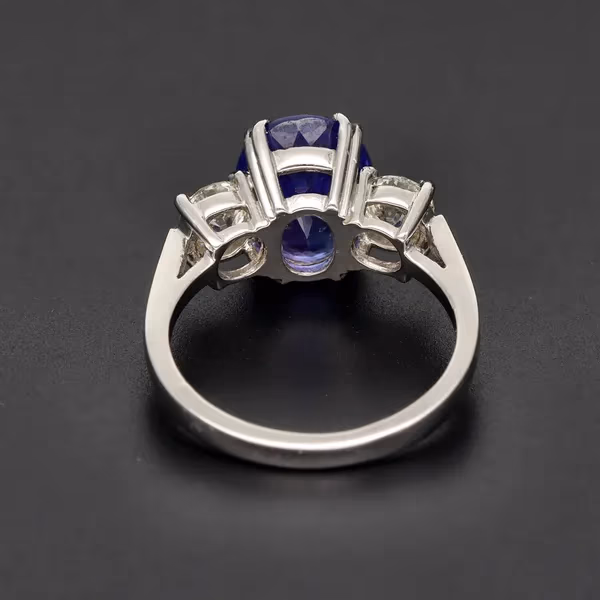 Platinum Tanzanite & Diamond Ring