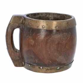 19th Century Brass Bound Barrel Mug